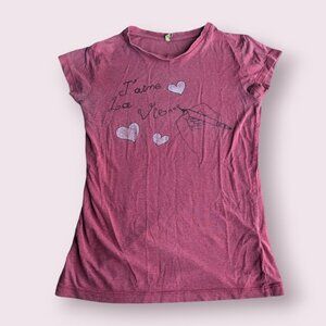 J'aime La Vie I Love Life Red Vintage T-shirt small